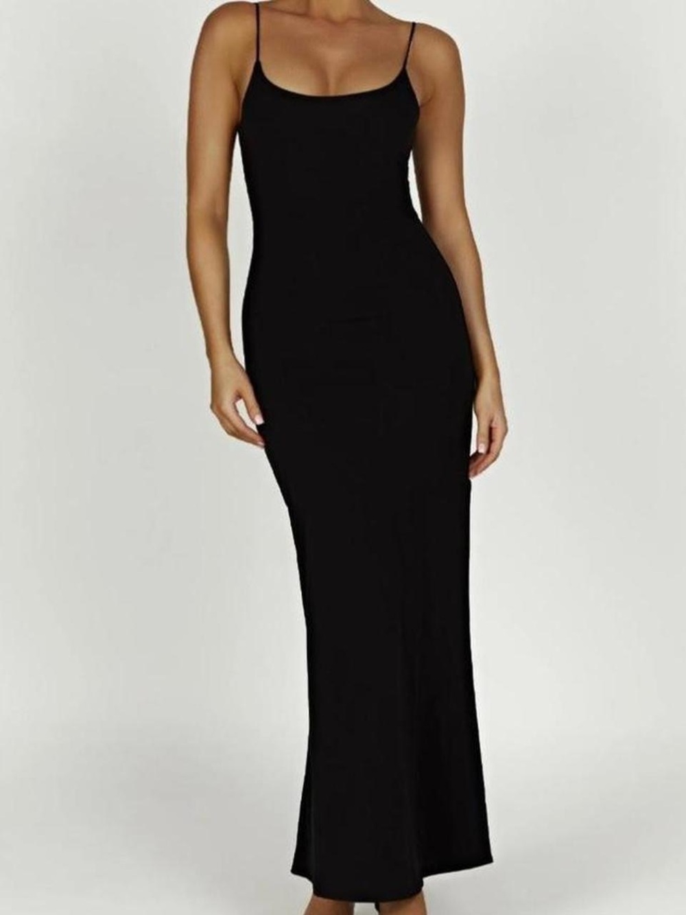 Meshki Black Spaghetti-Strap Maxi Dress
